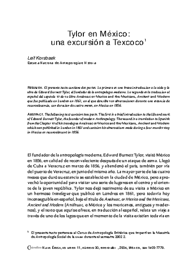 Tylor en México: una excursión a Texcoco