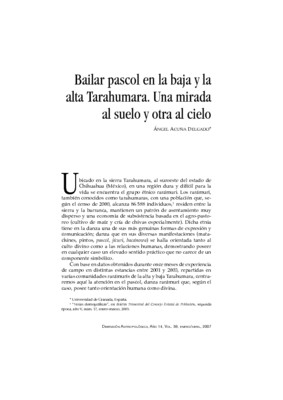 Bailar pascol en la baja y la alta Tarahumara. Una mirada al suelo y otra al cielo