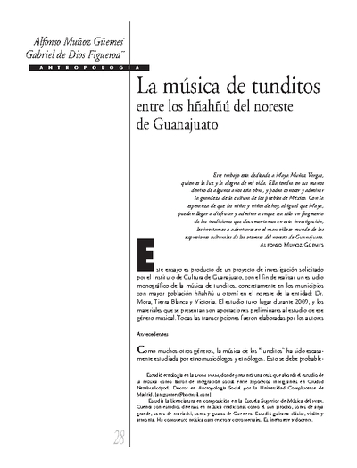 La música de tunditos entre los hñahñú del noreste de  Guanajuato