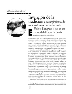 Invención de la tradición o resurgimiento de nacionalismos musicales en la Unión Europea: el caso de una comunidad del norte de España