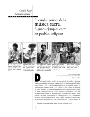 El cambio sonoro de la música sacra. Algunos ejemplos entre los pueblos indígenas