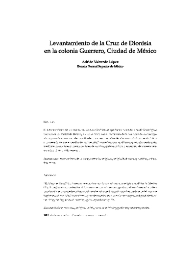 Levantamiento de la Cruz de Dionisia en la Colonia Guerrero de la ciudad de México