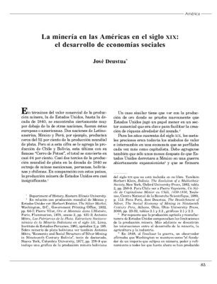 La minería en las Américas en el siglo XIX: el desarrollo de economías sociales