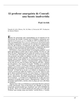 El profesor anarquista de Conrad: una fuente inadvertida