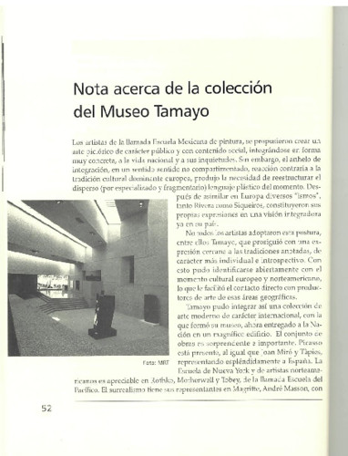 Nota acerca de la colección del Museo Tamayo