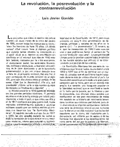 La revolución, la posrevolución y la contrarrevolución