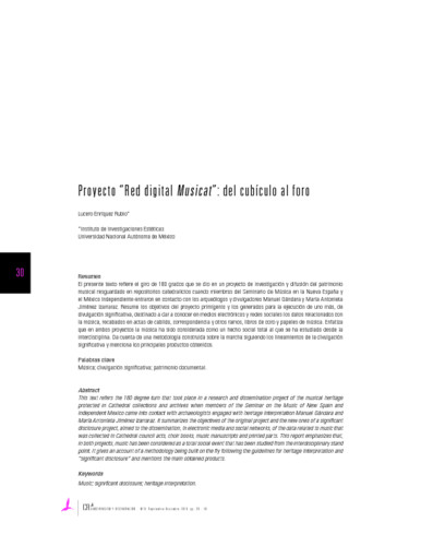 Proyecto “Red digital Musicat”: del cubículo al foro