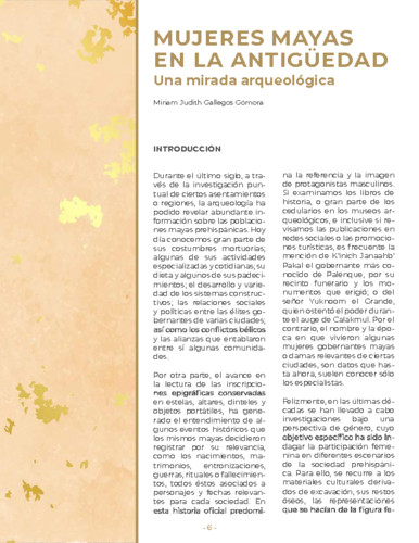 Mujeres Mayas en la antigüedad. Una mirada arqueológica