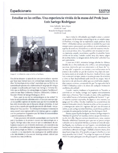 Estudiar en las orillas. Una experiencia vivida de la mano del Profe Juan Luis Sariego Rodríguez