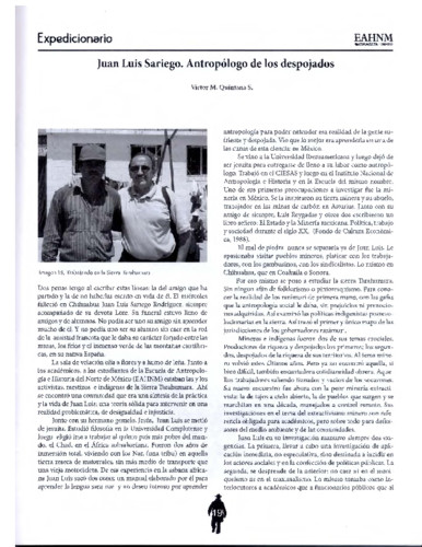 Juan Luis Sariego. Antropólogo de los despojados
