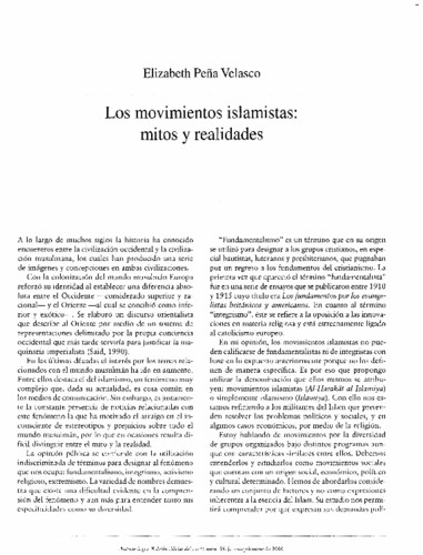 Los movimientos islamistas: mitos y realidades
