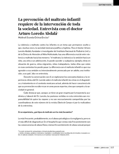 La prevención del maltrato infantil requiere de la intervención de toda la sociedad. Entrevista con el doctor Arturo Loredo Abda
