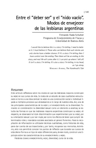 Entre el “deber ser” y el “nido vacío”. Modos de envejecer de las lesbianas argentinas