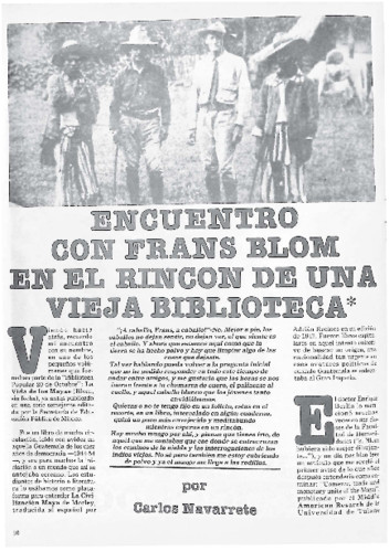 Encuentro con Frans Blom en el rincón de una vieja biblioteca