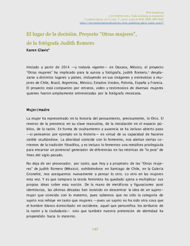 El lugar de la decisión. Proyecto “Otras mujeres”, de la fotógrafa Judith Romero