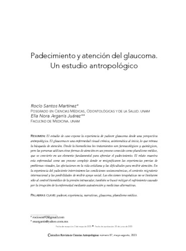 Padecimiento y atención del glaucoma. Un estudio antropológico