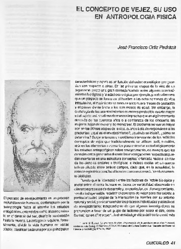 El concepto de vejez, su uso en antropología física