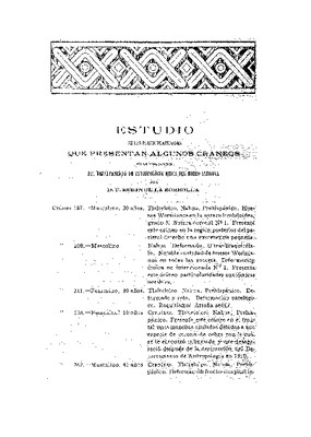 Estudio de las particularidades que presentan algunos cráneos de la colección del Departamento de Antropología Física del Museo Nacional.