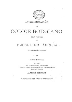 Interpretación del Códice Borgiano.