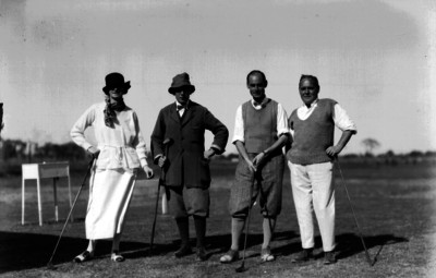 Jugadores de golf, retrato de grupo