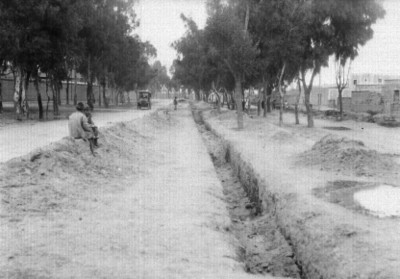 Sepa abierta para drenaje en la calzada de La Ronda