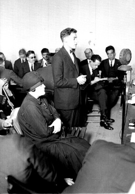 José de León Toral y concepción Acevedo de la Llata durante el juicio, por el asesinato de Alvaro Obregón