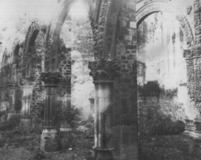 Arcada de la capilla abierta en Tlalmanalco, detalle