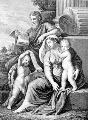 La Sagrada Familia, de Nicolas Poussin, reprografía