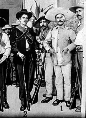 Ramón F. Iturbe con el coronel Luis G. Morelos después de haberse rendido a los revolucionarios