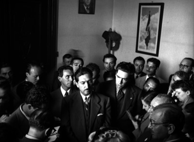 Miguel Alemán Valdés es entrevistado en el proceso de elecciones presidenciales de 1946