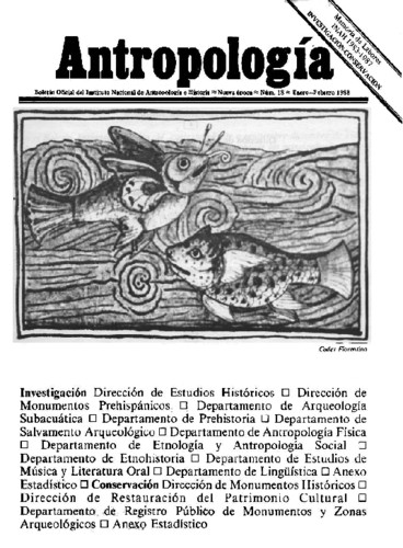 Antropología Núm. 18 (1988) Memoria de Labores INAH 1983-1987. Investigación - Conservación