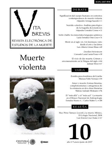 Vita Brevis Num. 10 (2017) Muerte violenta