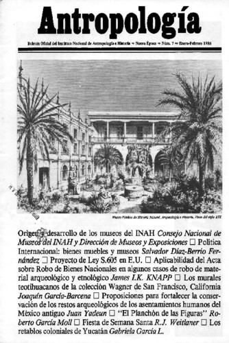 Antropología Núm. 7 (1986) Actividades del INAH