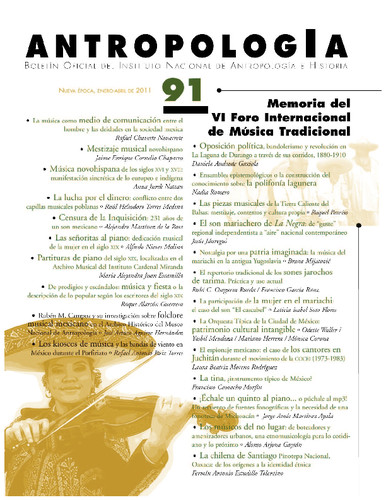 Antropología Num. 91 (2011) Memoria del VI Foro Internacional de Música Tradicional
