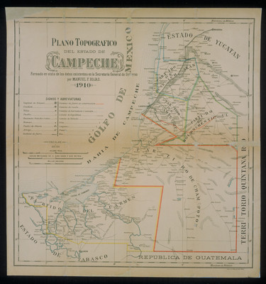Plano topográfico del Estado de Campeche
