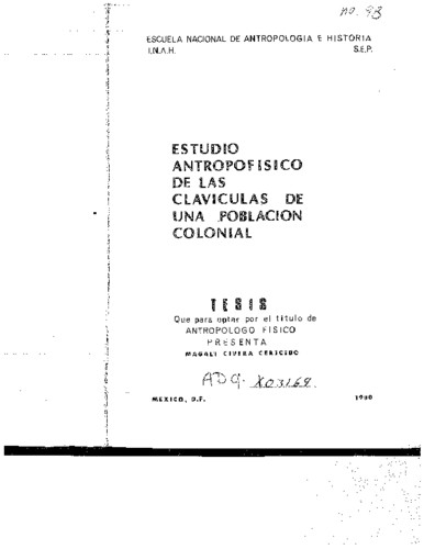 Estudio antropofísico de las clavículas de una población colonial
