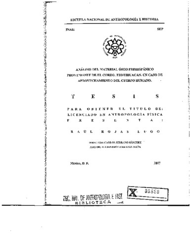 Análisis del material óseo prehispánico proveniente de El Corso, Teotihuacan: un caso de aprovechamiento del cuerpo humano