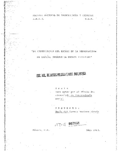 La intervención del estado en la reproducción del capital durante la década 1970-1980