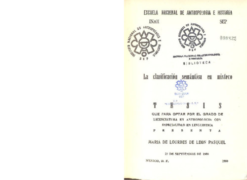 La clasificación semántica en mixteco