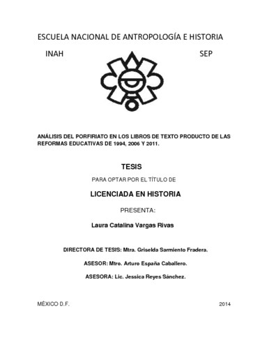 Análisis del porfiriato en los libros de textoproducto de las reformas educativas de 1994 y 2011