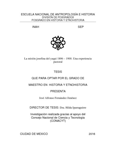 La misión josefina del yaqui 1896-1900. Una experiencia pastoral