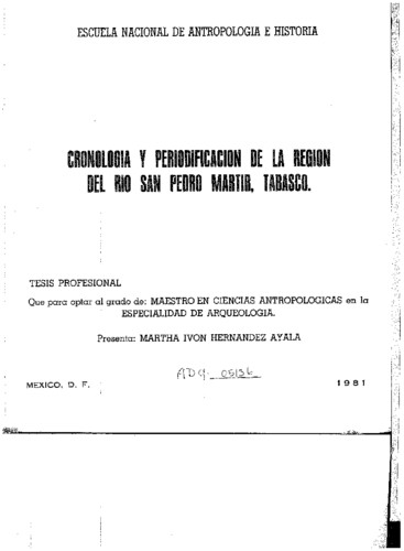Cronología y periodificación de la región del Río San Pedro Mártir, Tabasco
