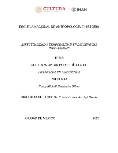 Aspectualidad y temporalidad en las lenguas Indo-Arianas